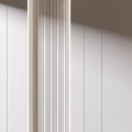 Minimalist Modern Interior Space With White Walls Vertical Stripe Details Mirror And Marble Floor