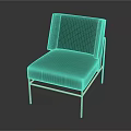 Elegant Teal Velvet Single Sofa With Gold Metal Frame And Modern Design