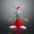Animated Cartoon Rabbit Character With Long Ears Red Hat Yellow Gloves And Blue Bow Tie