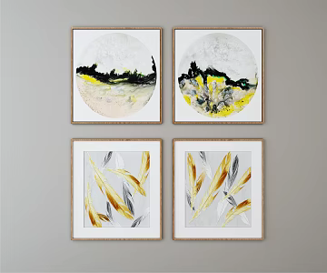 Modern abstract painting 3d model