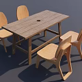 Wooden Kids Table with Four Matching Chairs Simple Design for Children
