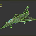Detailed Military Aircraft Model With Camouflage Paint Pointed Nose Tail Fin And Landing Gear