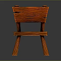 Rustic Wooden Leisure Chair With Slatted Design And Warm Reddish Wood Grain