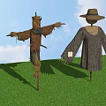 New Chinese Scarecrow Folk Scarecrow Landscape Sick Scarecrow Combination 3d model