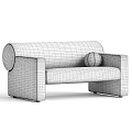 Modern Multi Seat Sofa With Light Gray And Brown Velvet Upholstery Round Pillow