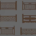 New Chinese Style Railing Solid Wood Railing Chinese Style Railing Solid Wood Railing 3d model
