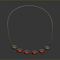 Elegant Gold Chain Necklace With Red And Gold Beads For Daily Wear