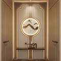 Modern Chinese Foyer Hallway With Circular Decorative Painting And Ambient Lighting