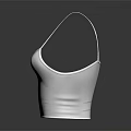 White Spaghetti Strap Crop Top Fitted Stretchy Design For Modern Stylish Look