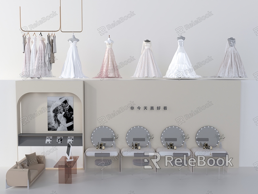 Wedding dress shop dressing table wedding dress shop selection area wedding dress display model