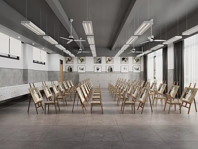 Art Classroom Training Room 3d model