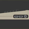 Vintage Computer Keyboard With Wooden Base And Black Retro Design Keys