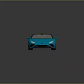 Blue Convertible Sports Car With Yellow Seats Black Wheels And Modern Sporty Design
