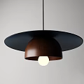 Ancient Style Restaurant Chandelier Japanese Style Vintage Dining Table Bar Main Lamp Creative Full Spectrum Walnut Color UFO Chandelier 3d model