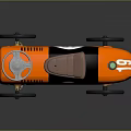Orange And Black Toy Car Featuring Number 19 Steering Wheel Brown Seat Orange Wheels