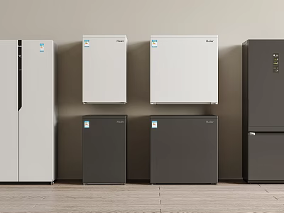 Modern Refrigerators and Freezers with Various Sizes and Color Options for Home Kitchen 3d model
