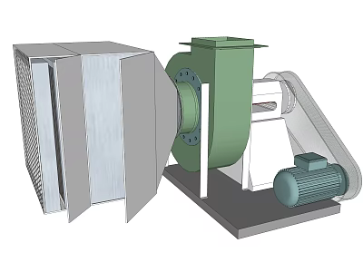 Industrial Mechanical Equipment Featuring Motor Driven Blower Housing And Base Structure 3d model