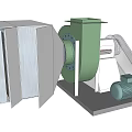 Industrial Mechanical Equipment Featuring Motor Driven Blower Housing And Base Structure 3d model