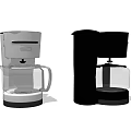 White and Black Coffee Makers As Modern Kitchen Appliances For Home Use