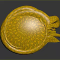 Stylish Yellow Hat With Intricate Floral Pattern And Flowing Ribbon Design