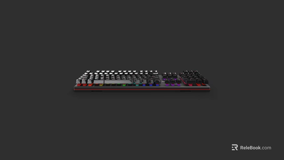 Ergonomic RGB Backlit Mechanical Keyboard With Customizable Keys And Aluminum Frame 3d model 