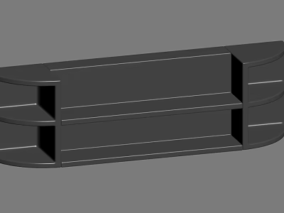 Gray Wall Mounted Shelving Unit With Multiple Storage Compartments And Clean Lines 3d model