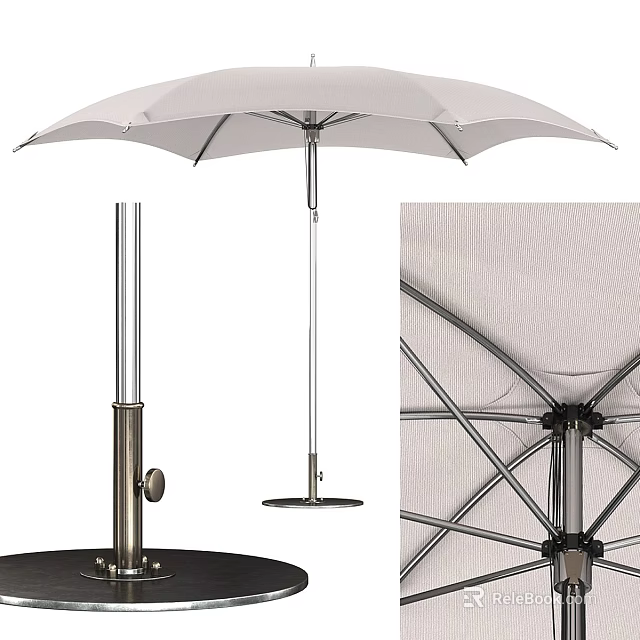 White Outdoor Sunshade With Metal Frame And Stable Base For Patio Use 3d model 