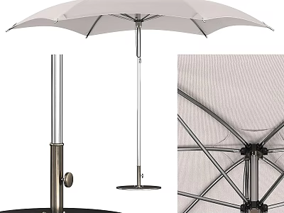 White Outdoor Sunshade With Metal Frame And Stable Base For Patio Use 3d model