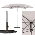 White Outdoor Sunshade With Metal Frame And Stable Base For Patio Use