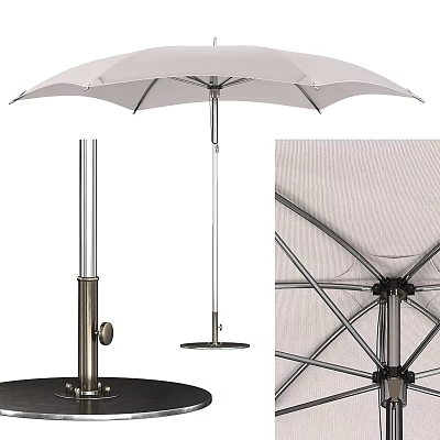 White Outdoor Sunshade With Metal Frame And Stable Base For Patio Use 3d model