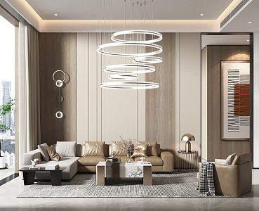 Light luxury living room home 3d model