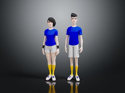 modern double woman female 3d model