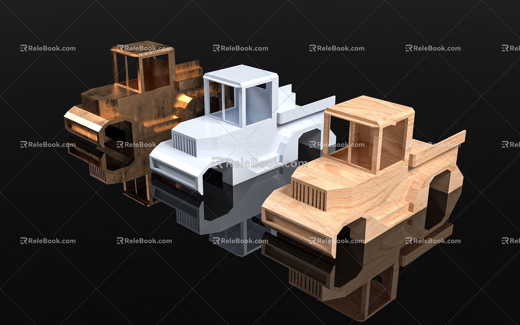 Pickup Truck Truck Truck Toy Decoration Game Scene Park Playground Science Park Punching Card Children Play Landscape Scene Decorative Car 3d model