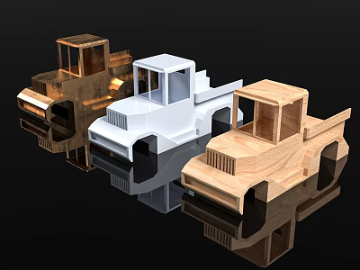 Pickup Truck Toy Decoration Game Scene Park Playground Science Park Punching Card Children Play Landscape Scene Decorative Car 3d model