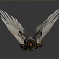 Angelic Warrior Character With Golden Armor And Large White Wings