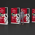 Event Passage With Red Display Stands New Year Event Countdown Numbers And Standing Person