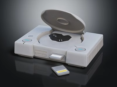 Modern White and Grey Household Electrical Appliance with Open Lid and Accessory 3d model