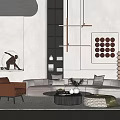 Modern sofa coffee table combination 3d model