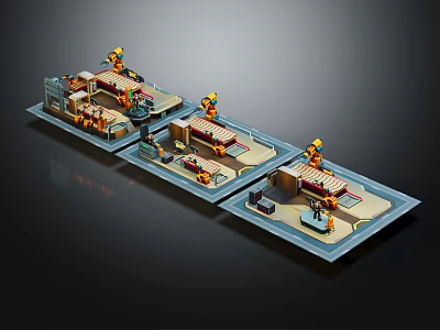 Intelligent Machines Drive Efficient Automated Operations In Modern Industrial Production Lines 3d model