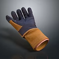 Black and Brown Leather Work Glove With Protective Design And Wrist Cuff