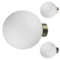 Modern Three Round Wall Lamps With White Globe Shade And Metal Base Design
