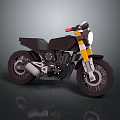 Vintage Style Black And Yellow Motorcycle With Headlight Exhaust And Modern Design