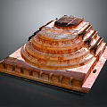 Historic Stepped Architecture With Circular Top And Square Stone Base Design