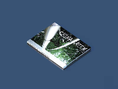 Climate Dream Magazine With Green Plant Cover Design Open Corner And Blue Background 3d model