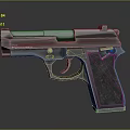 Modern Black Tactical Pistol With Metal Frame And Textured Grip Design