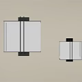 Modern Square Wall Sconces With Textured Shades Metal Frames And Warm Light 3d model