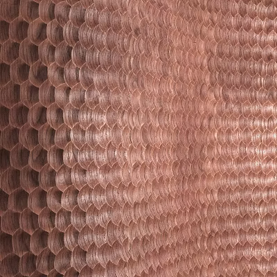 Structural Copper Colored Component With Hexagonal Honeycomb Texture Design 3d model