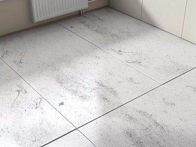 White Marble Textured Smooth Floor With Gray Veins In Open Kitchen Tiles 3d model