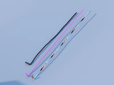 Colorful Flexible Long Strip Living Supplies With Black Pink And Blue White Stripes 3d model