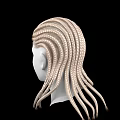 Game and Movie Character With Intricate Golden Braided Hairstyle Design